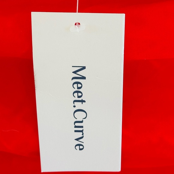 Meet Curve Vibrant Red High-Waisted Ruched Swim Bottoms, NWT, Size XL - Picture 4 of 11